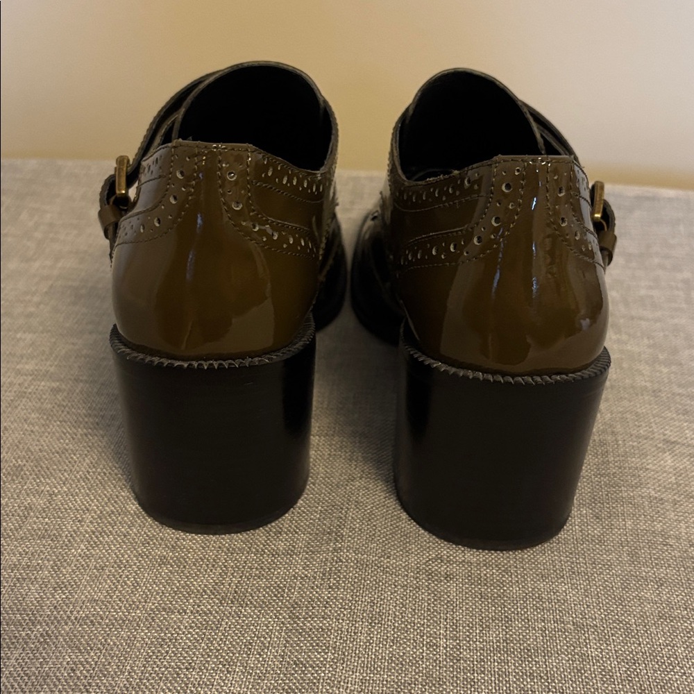Jeffrey  Campbell Monk Heeled Shooties, in Olive Patent, Size 8/39.  EUC. - Picture 7 of 16